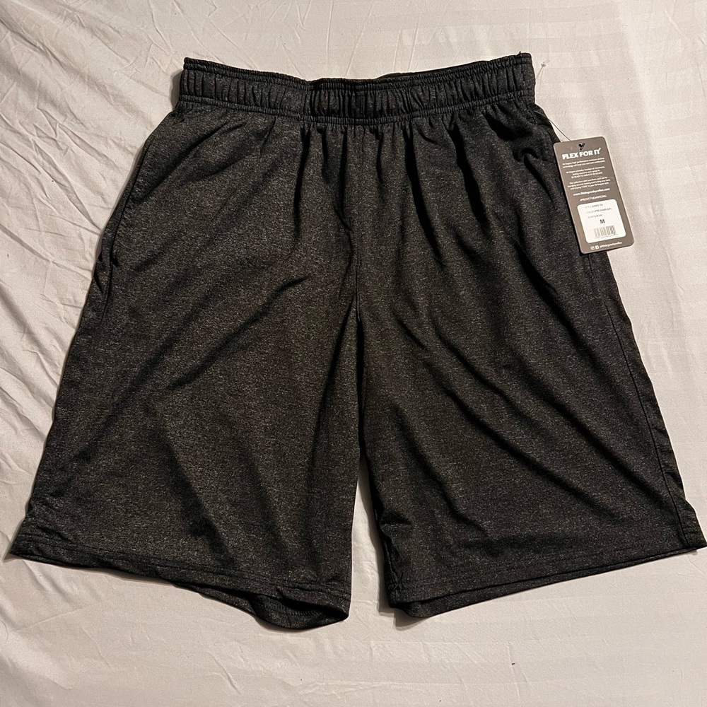 90 Degree By Reflex Charcoal Men's Athletic Shorts